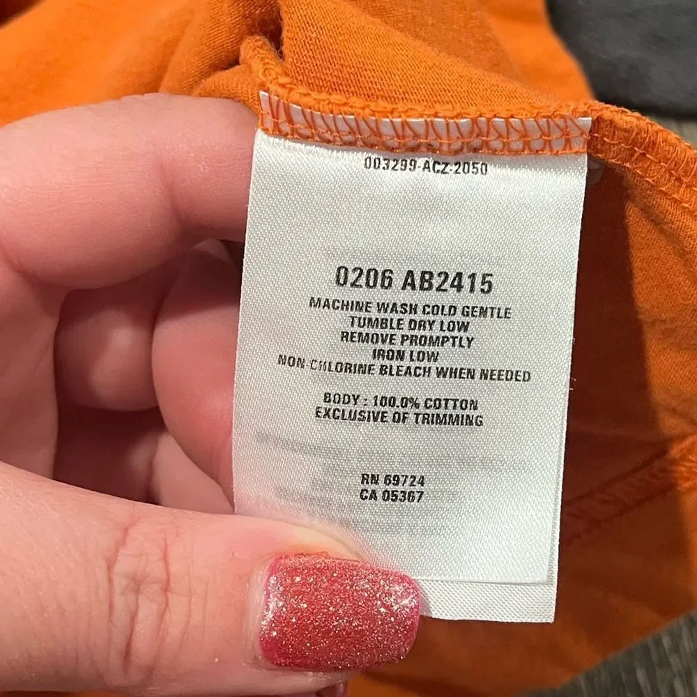 Columbia Kids Orange Gray Long Sleeve T-Shirt Size M